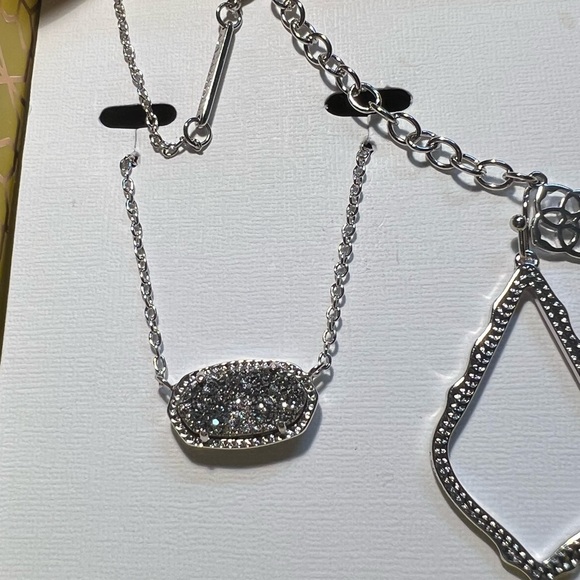 NWT Kendra Scott Limited Edition RARE Set Platinum Drusy Elisa Silver Sophias! - Picture 14 of 14